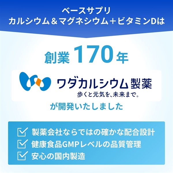 カルシウム&マグネシウム＋ビタミンD│骨の健康維持│ワダカルシウム